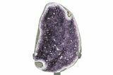 Amethyst Geode Section With Metal Stand - Uruguay #251428-1